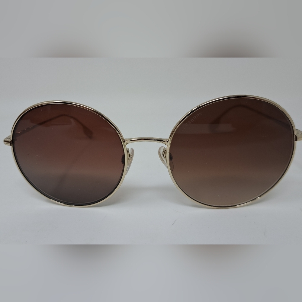 NWT Burberry Sunglasses Frames Only Round Gold Metal Full B3132 58-19-140 - Picture 3 of 14